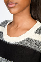 Black and cream fade in horizontal striped jumper_3