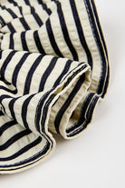 Black and ivory textured stripe scrunchie_2