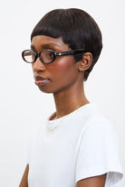 Black and pink lens slim wide frame sunglasses_4