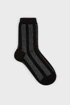 Black and silver glitter vertical striped socks_1