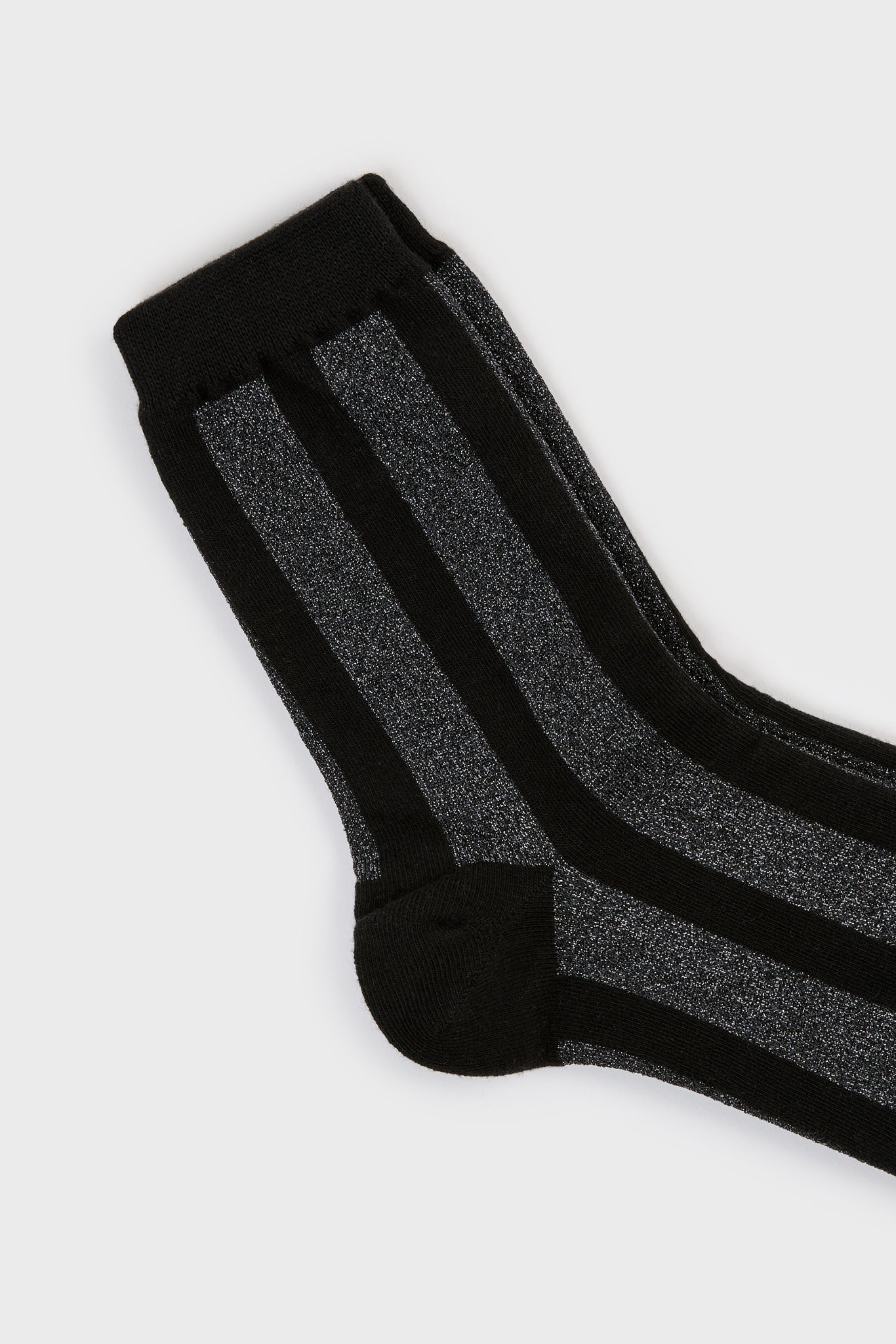 Black and silver glitter vertical striped socks_2