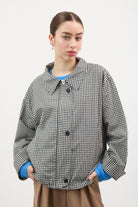 Black and white gingham collared jacket_1
