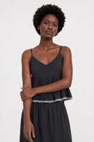 Black and white lace trimmed silky tank_1