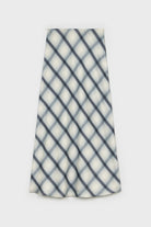 Black and white plaid satin touch skirt_1