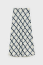 Black and white plaid satin touch skirt_1