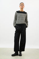 Black and white striped mohair wool blend jumper_4