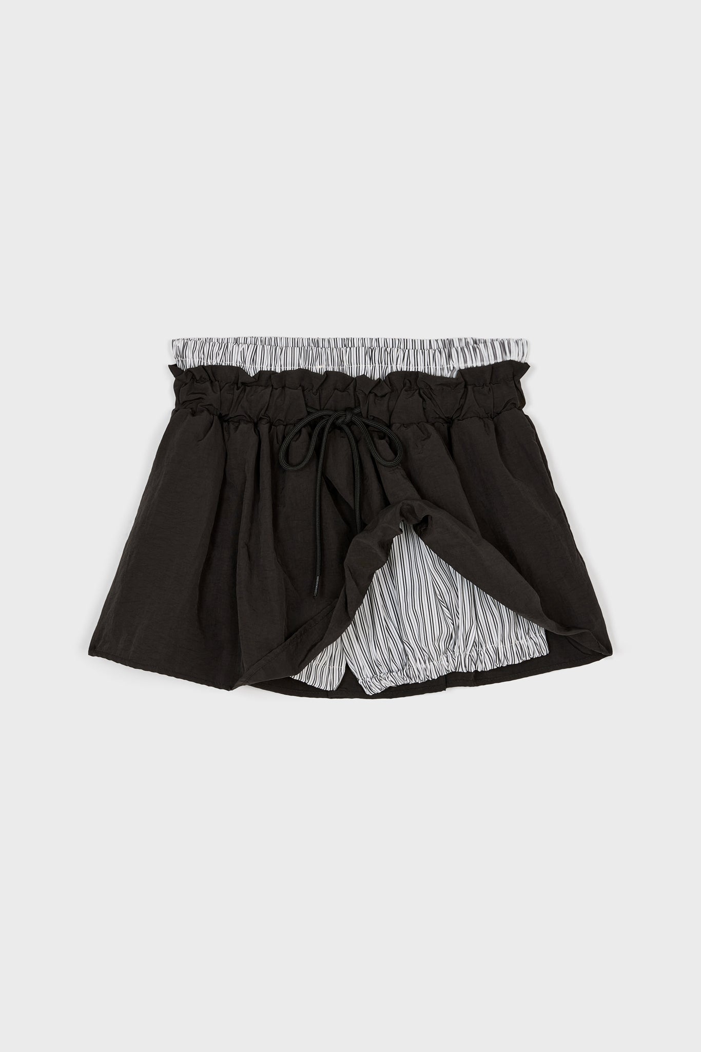 Black and white striped shirting skort_6