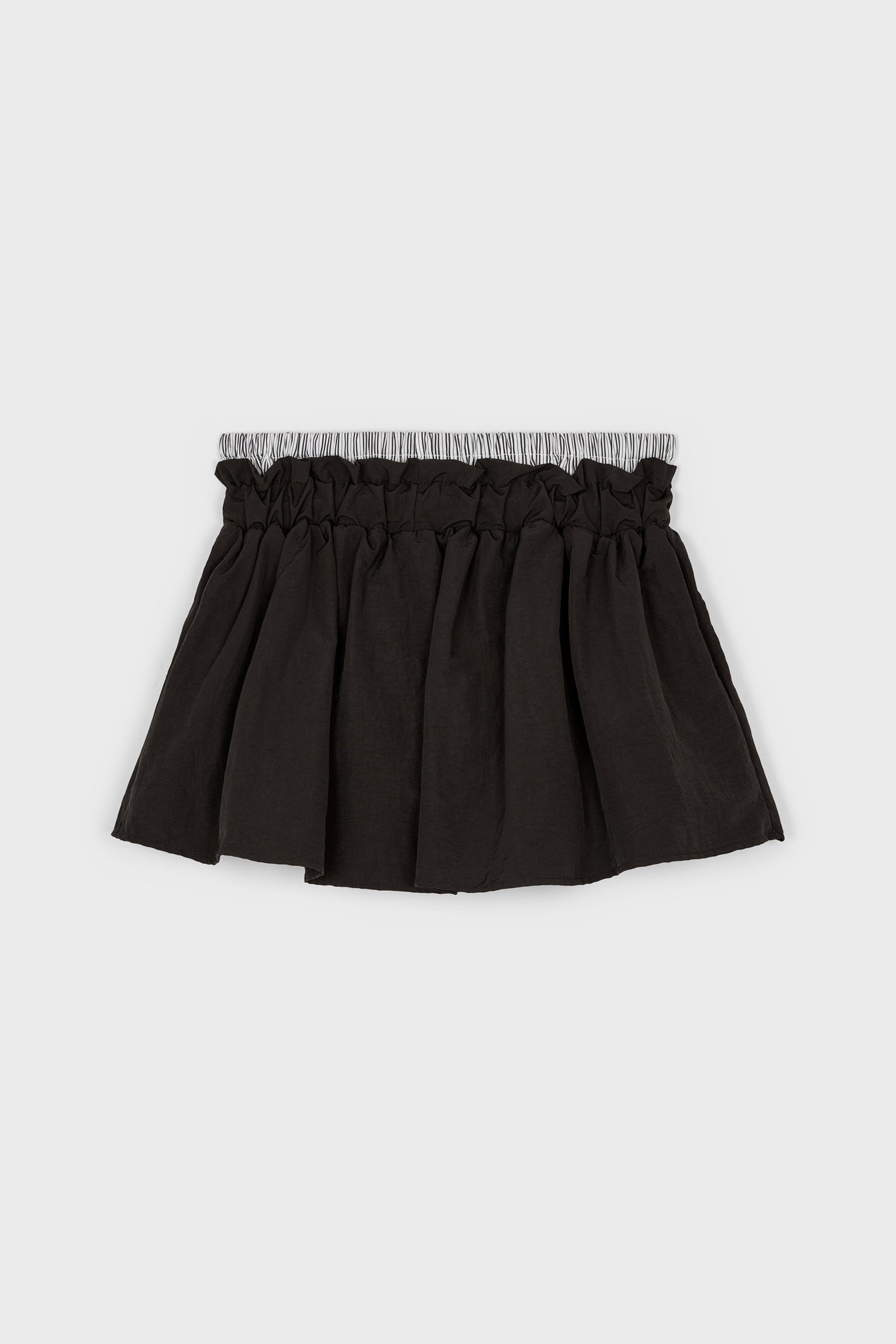 Black and white striped shirting skort_7