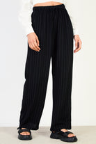 Black and white striped tie waist trousers_1