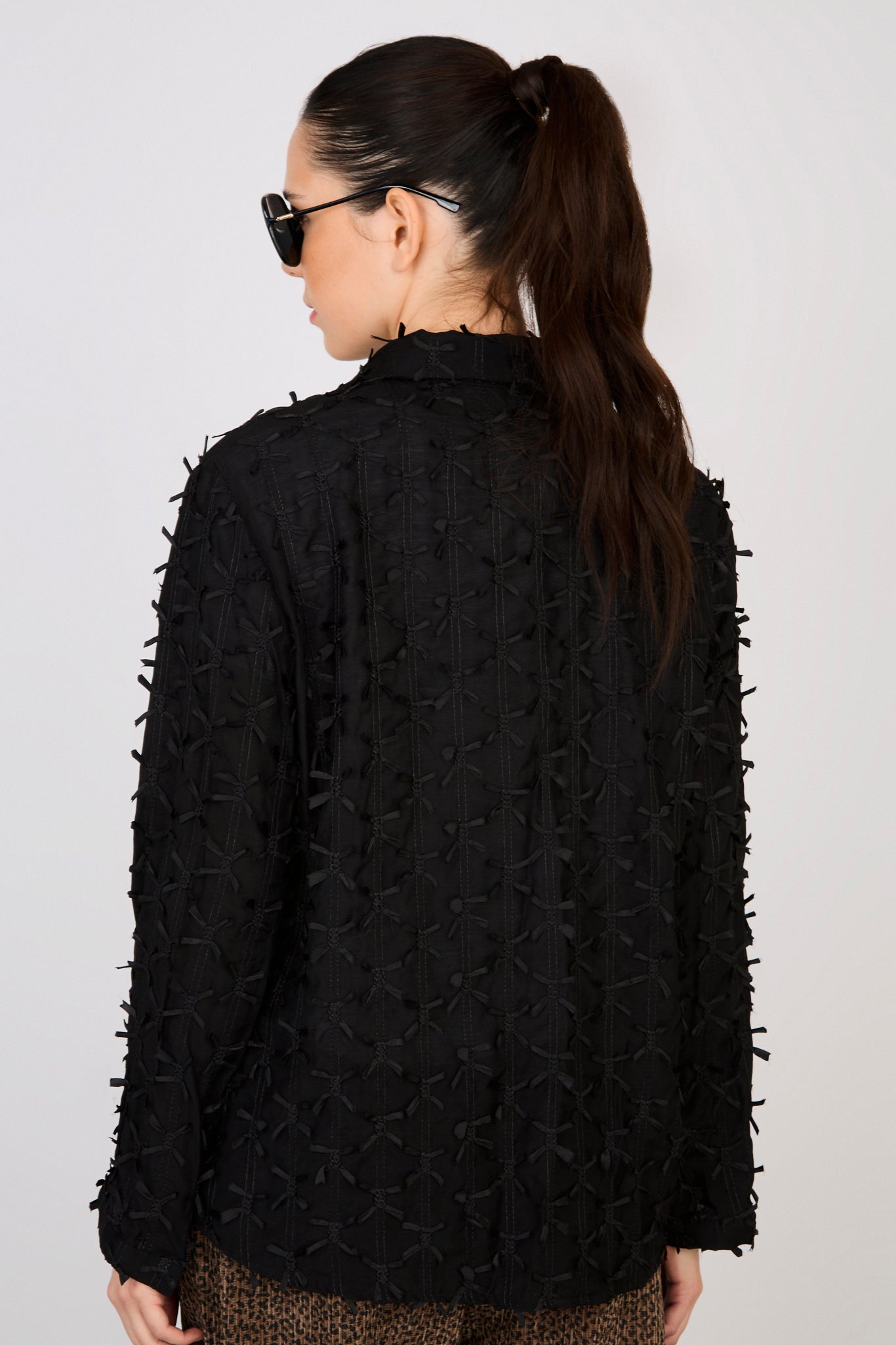 Black bowties shirt blouse_2