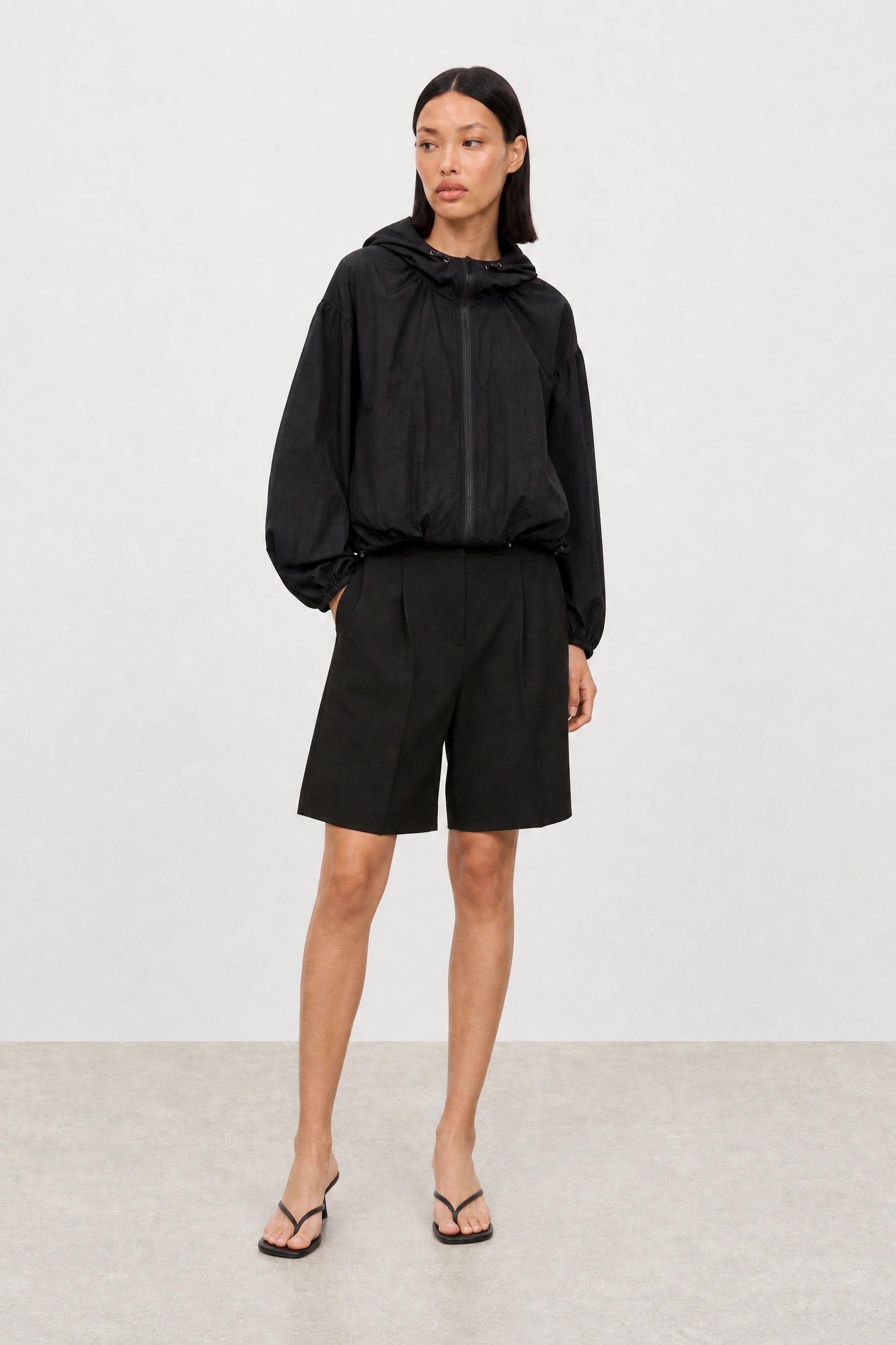 Black box textured hooded windbreaker_4