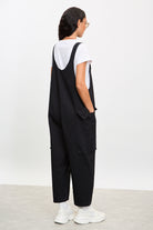 Black button strap dungerees_3