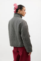 Black checked reversible teddy fleece jacket_3