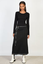 Black cross tie back knit top_4