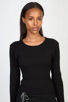 Black cross tie back knit top_2