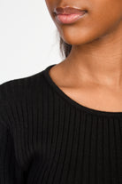 Black cross tie back knit top_3