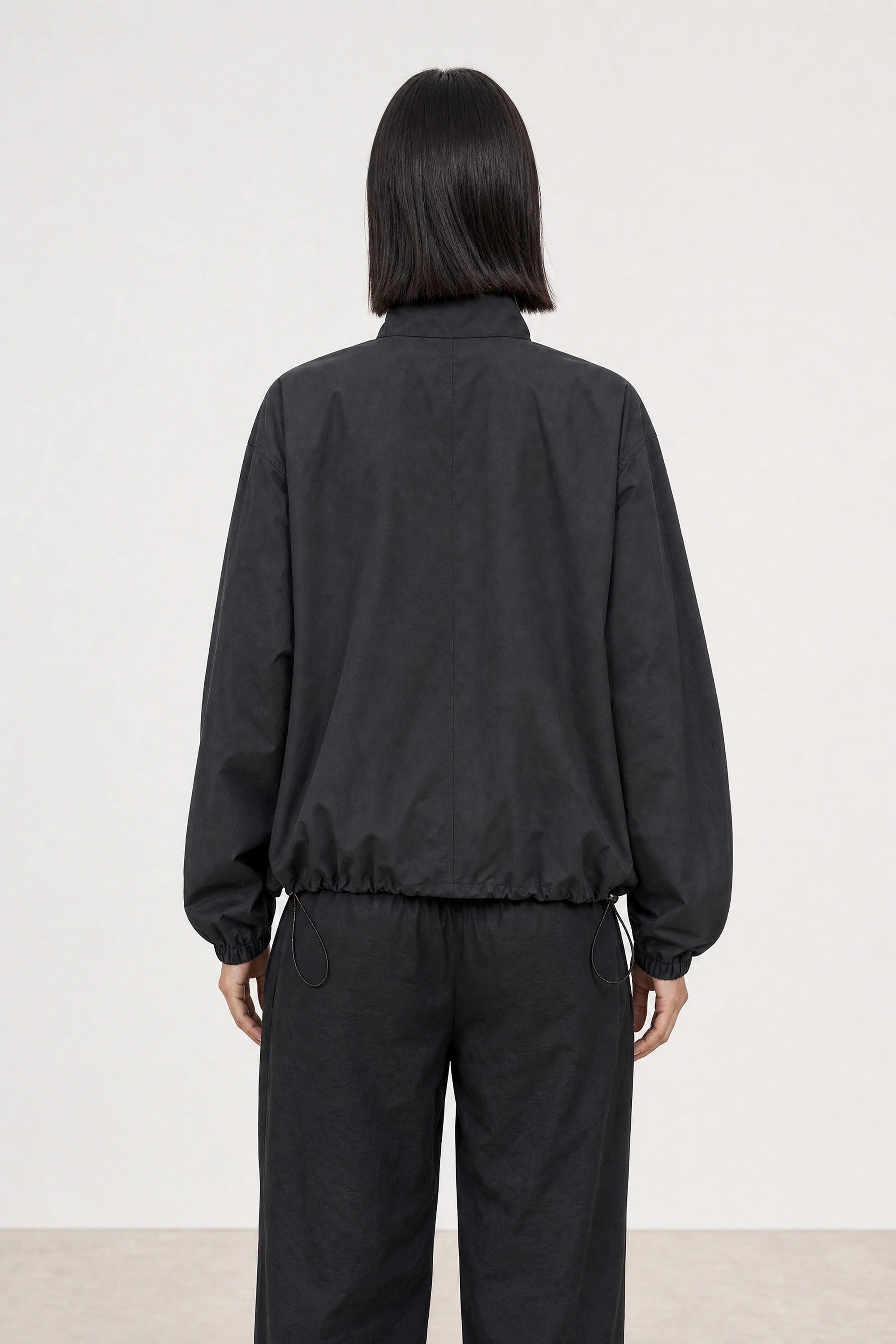 Black diagonal pocket bomber jacket_2