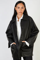 Black double pocket vegan leather jacket_3