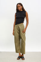 Black draped sleeveless front top_4