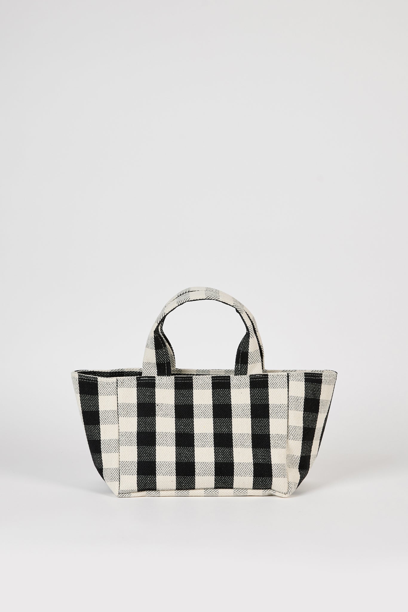 Black giant check mini tote bag_1