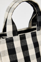 Black giant check mini tote bag_3