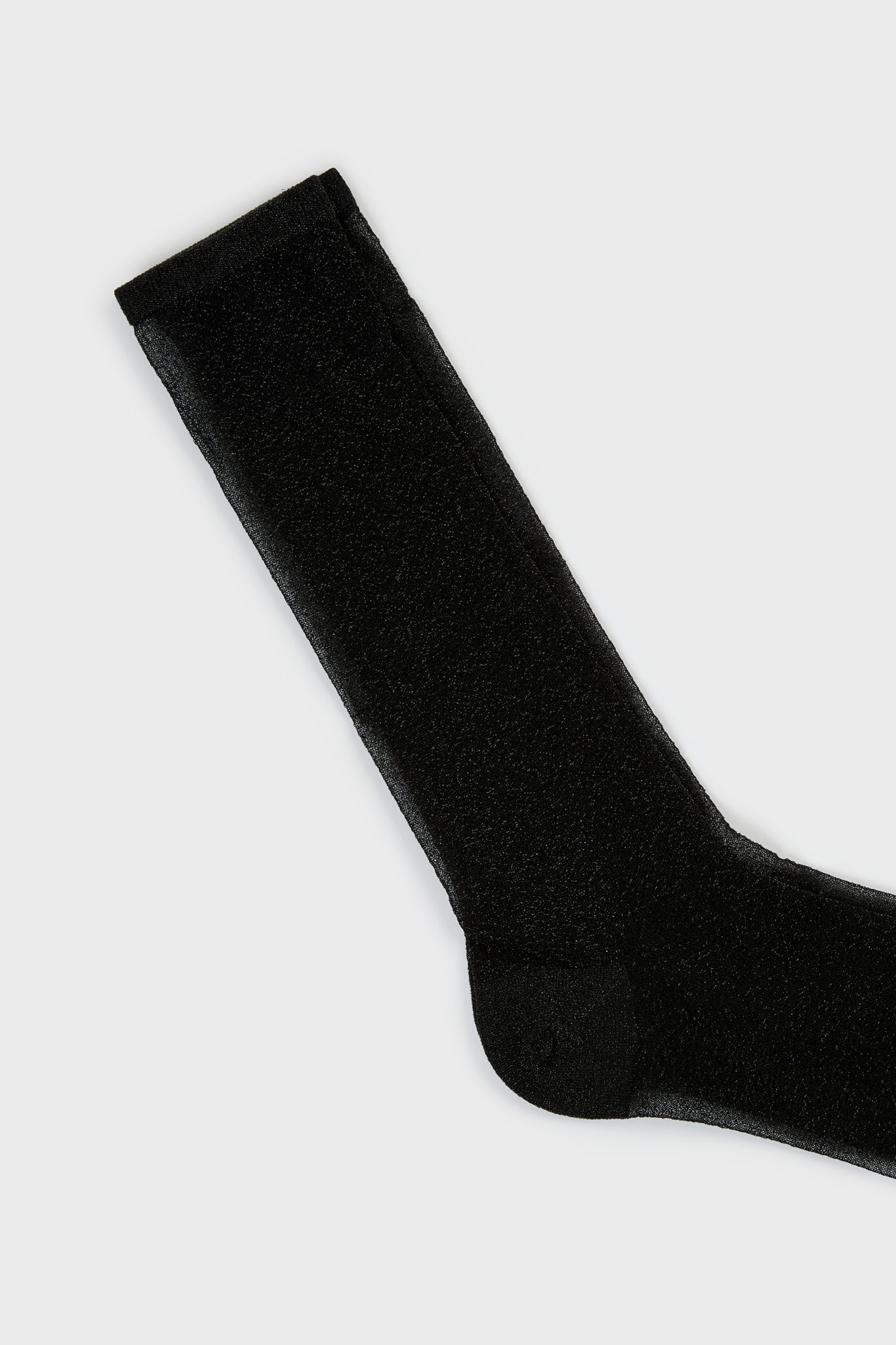 Black glitter superstar long socks_2