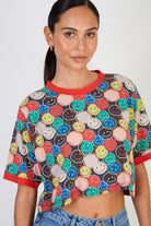 Black graphic smiley face t-shirt_2