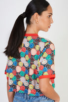 Black graphic smiley face t-shirt_3