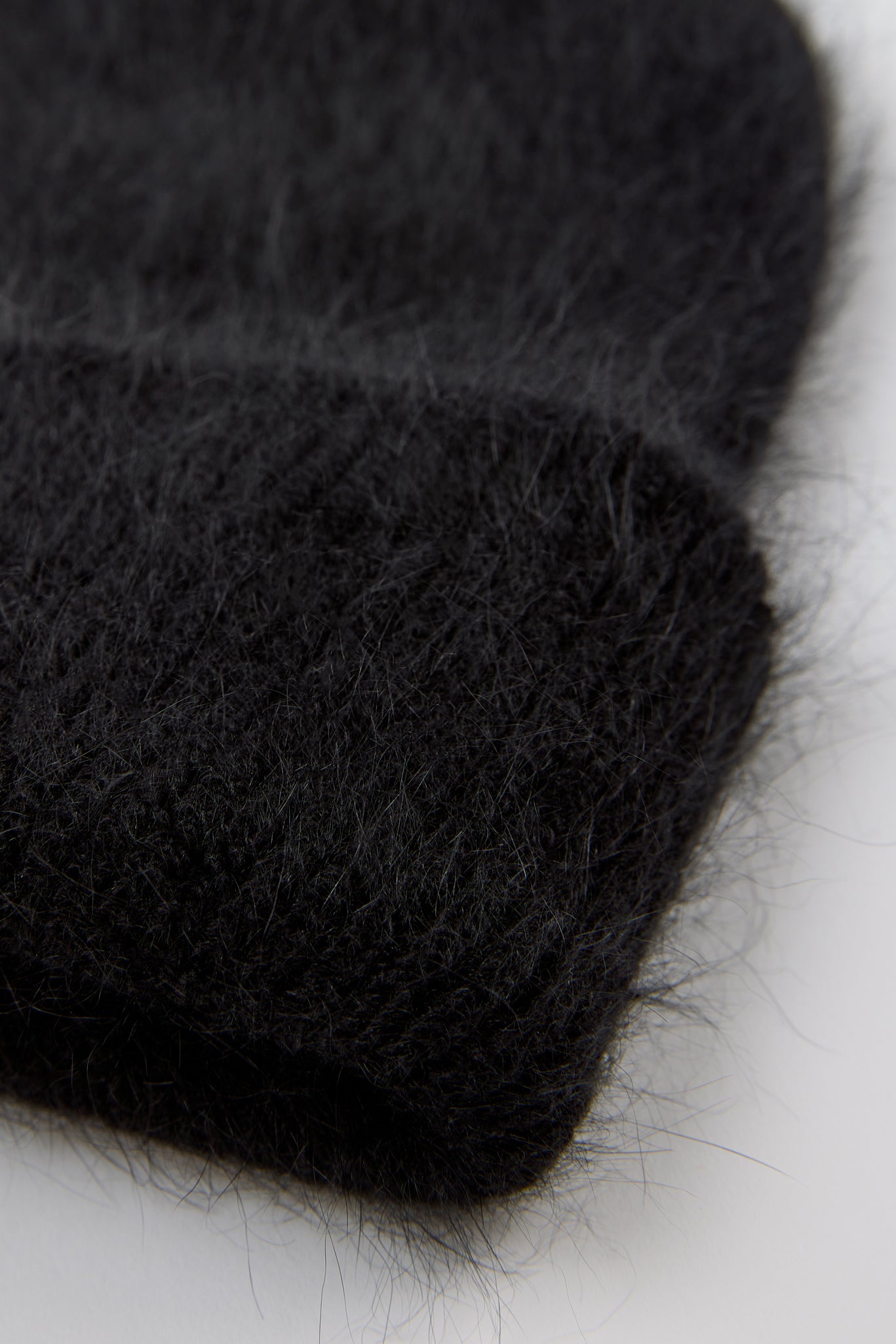 Black mohair beanie hat_2