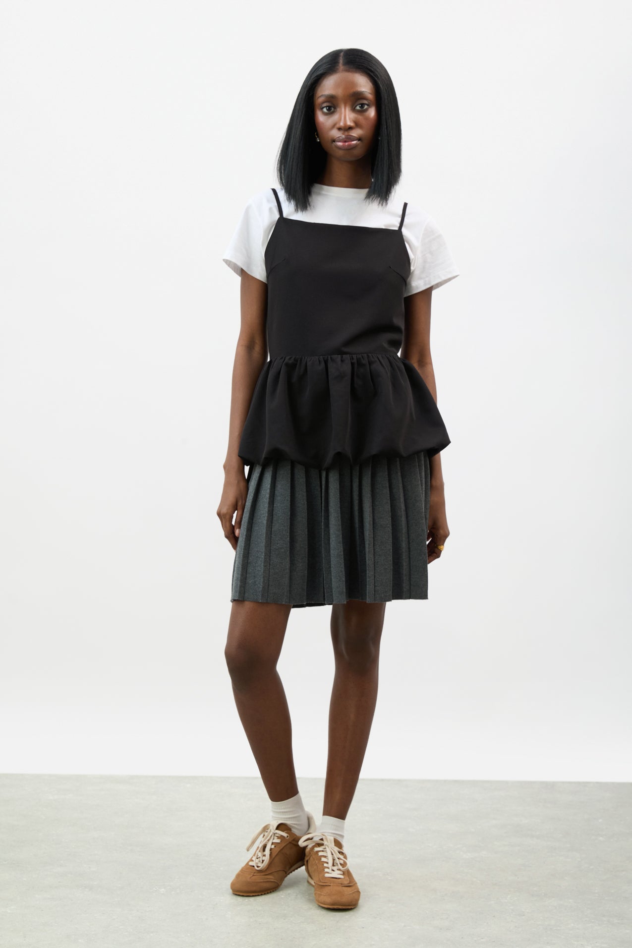 Black open back peplum top_4