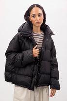 Black oversized duck down puffer jacket_1