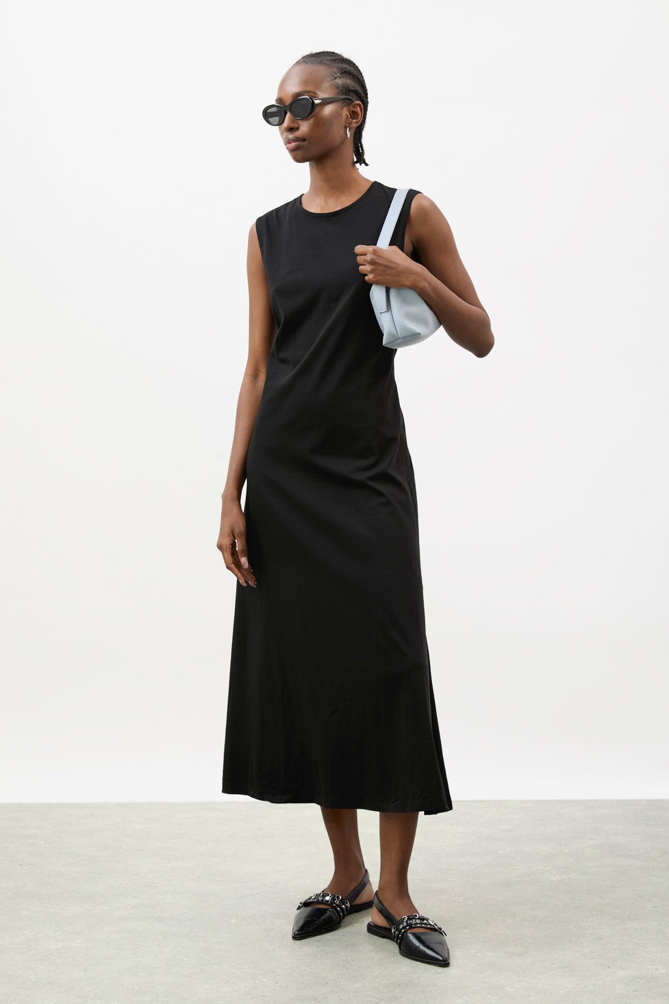 Black peek back jersey dress_2