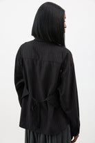Black pinstripe tank layered shirt_2