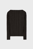 Black pleat ribbed wide neck top_5