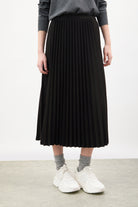 Black pleated midi skirt_1