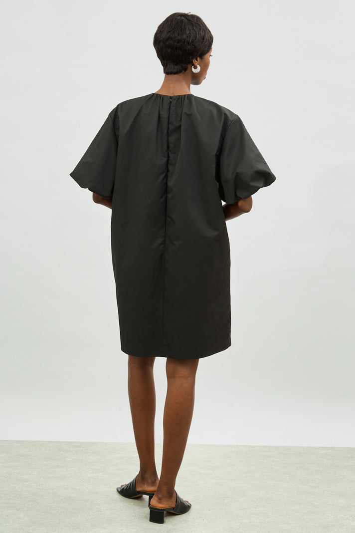 Black puff sleeve mini dress_2