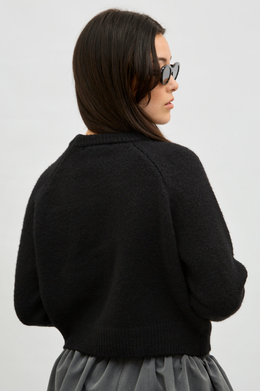 Black pure wool crew neck jumper_2