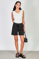 Black relaxed drawstring shorts_4
