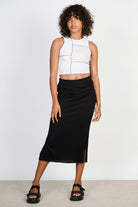 Black ribbed pencil skirt_4