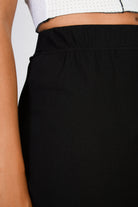 Black ribbed pencil skirt_3