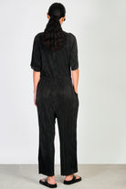 Black ribbbed tie waist jumpsuit_2