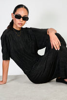 Black ribbbed tie waist jumpsuit_5