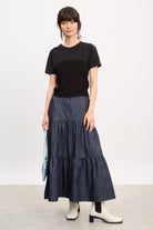 Black ruched bodice T-shirt_4