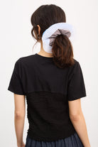 Black ruched bodice T-shirt_2