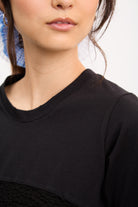 Black ruched bodice T-shirt_3