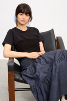 Black ruched bodice T-shirt_5