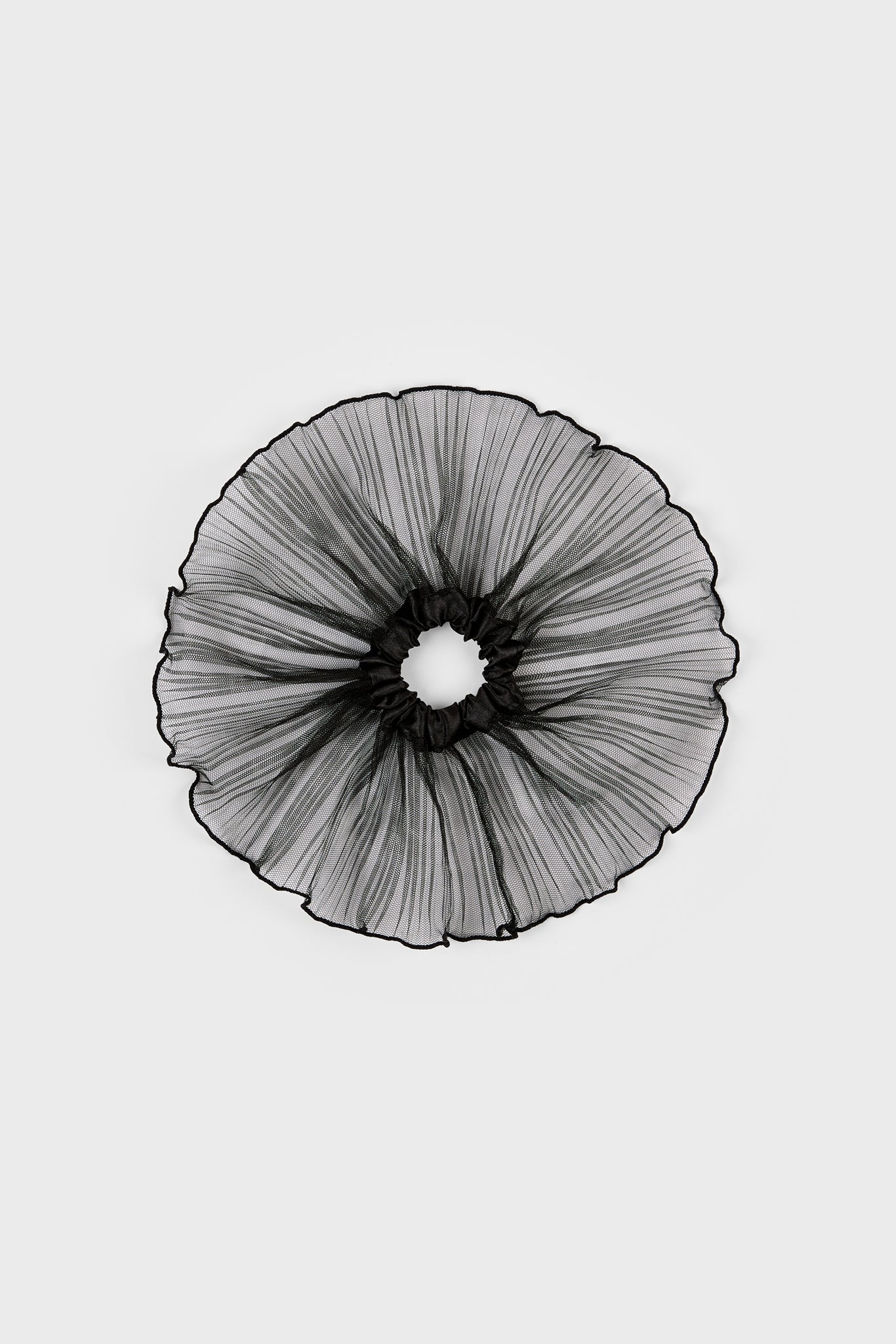 Black sheer ribbed wrist cuff scrunchie_1
