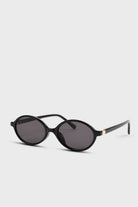 Black slim oval frame sunglasses_2