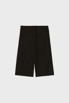 Black smart pleated tailored shorts_2