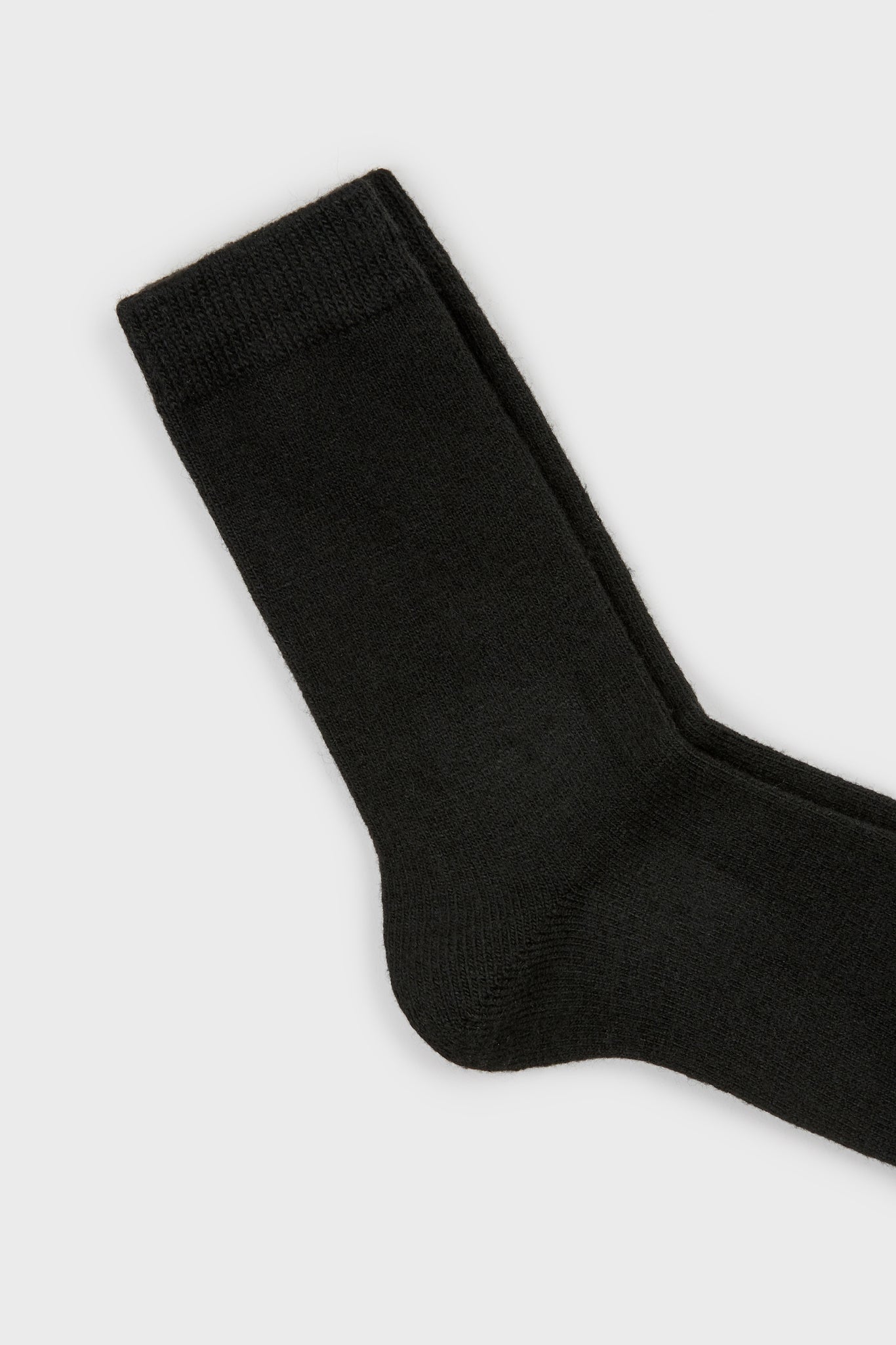 Black smooth cashmere wool blend socks_2